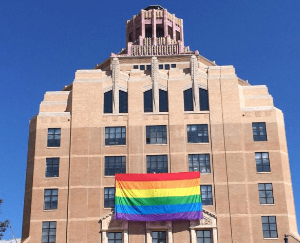 asheville city courthouse gay flag